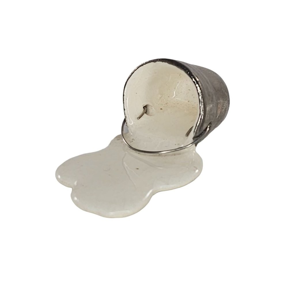 Vintage Hagen Renaker Milk Spilled Bucket Pail Miniature Ceramic Figurine